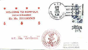Envelope commemorating Zeehond (3)'s arrival in Norfolk (1971).
