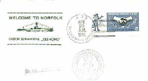 Envelope commemorating Zeehond (3)'s arrival in Norfolk (1966).